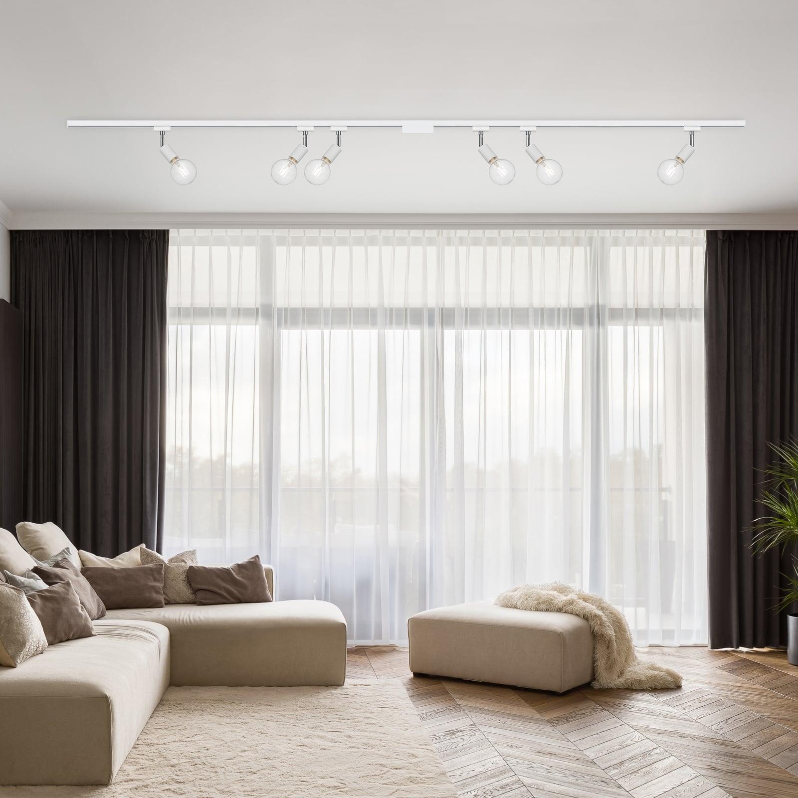 Detaljbilde av Skinnesystem DUOline Diallo 6-lys E27 LED 200 cm hvit