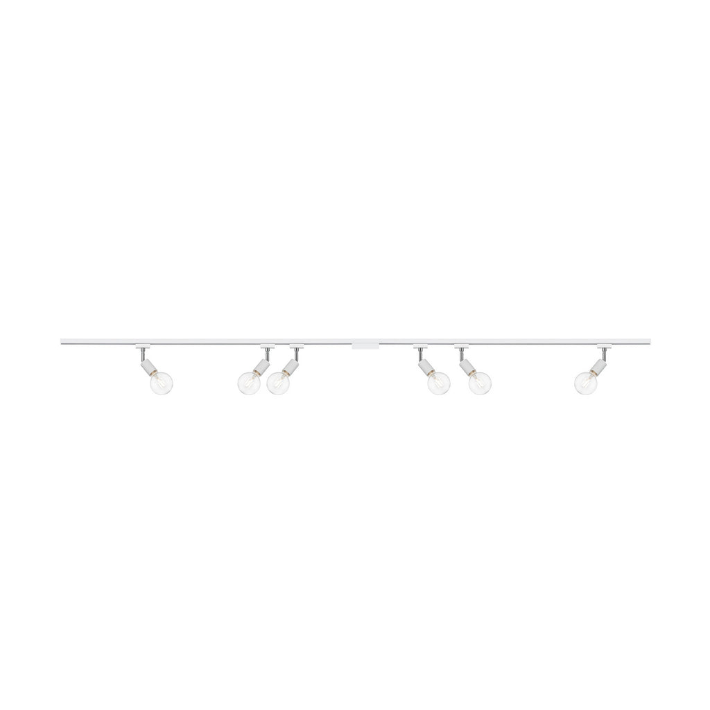 Nærbilde av LED-lys i Skinnesystem DUOline Diallo 6-lys E27 LED 200 cm hvit