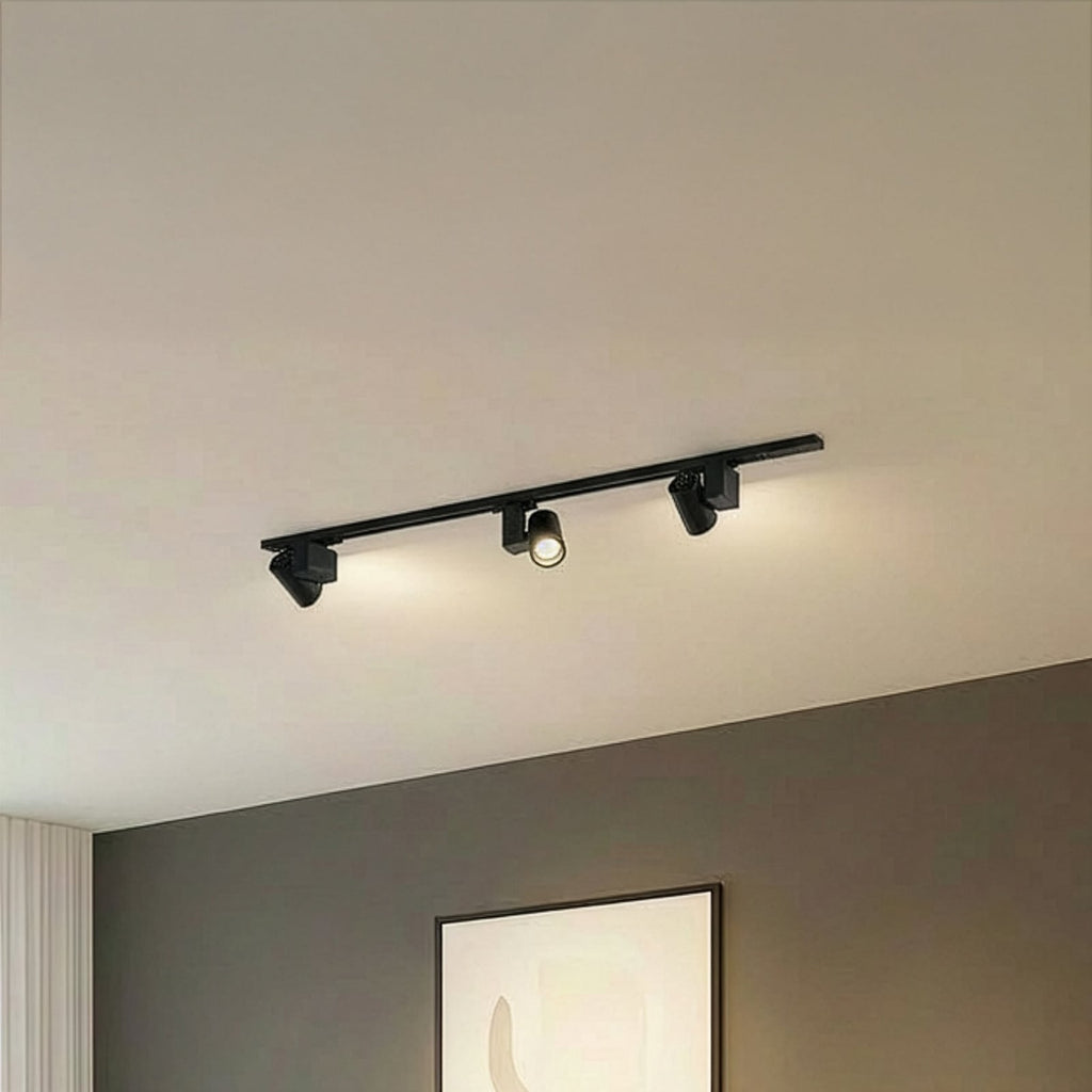 Skinnesystem Linaro 3 LED-spotter Brinja svart forfra