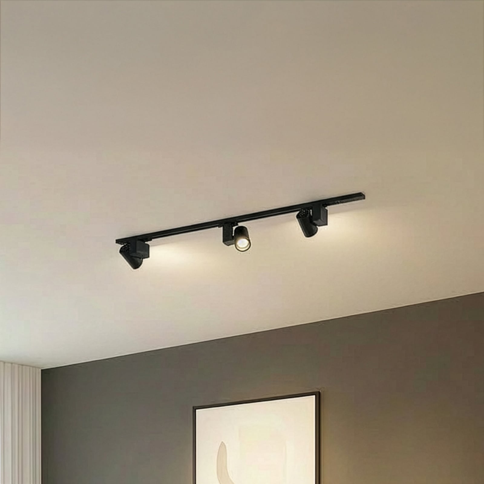 Skinnesystem Linaro 3 LED-spotter Brinja svart forfra