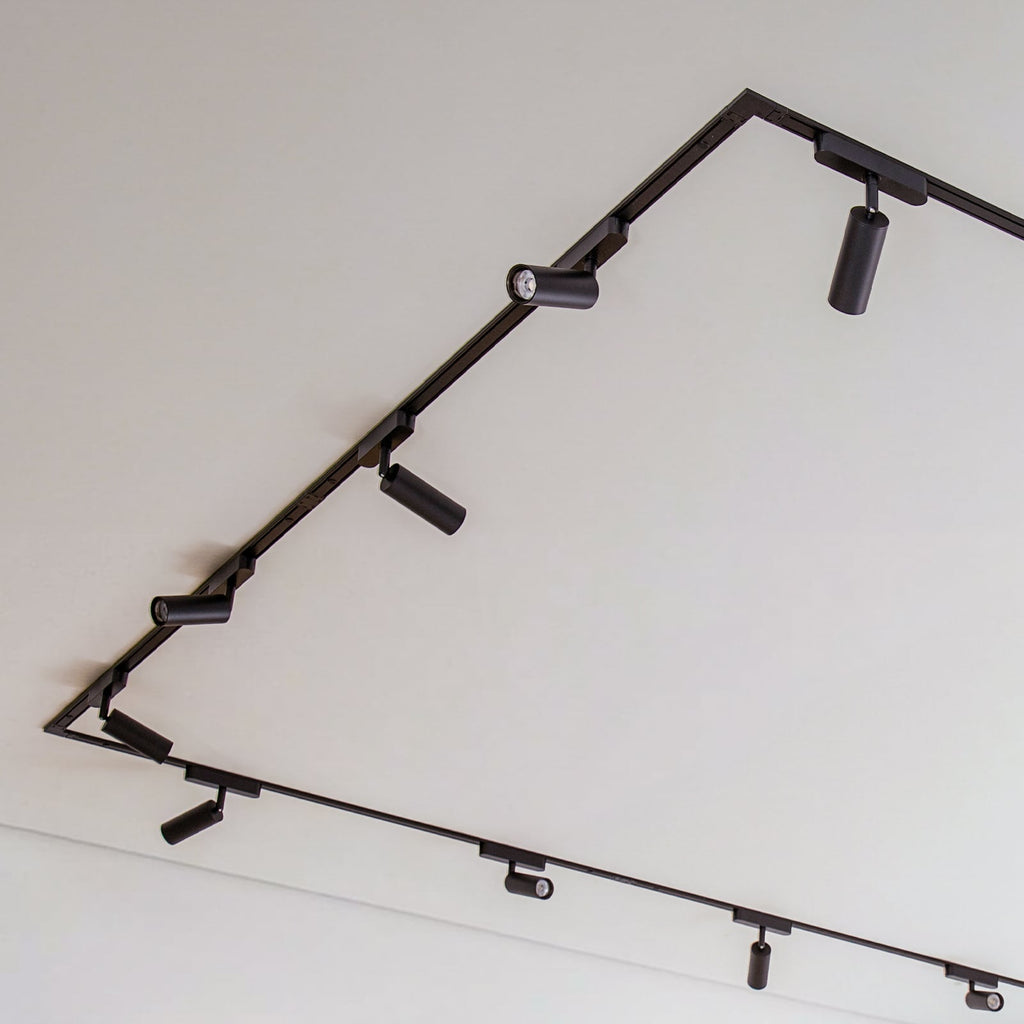 Skinnesystem Lumaro 48V 16 LED-spotter dimbar svart spotter nærbilde