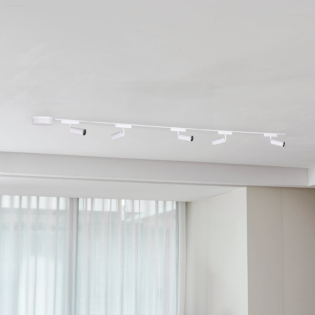 Skinnesystem Lumaro 48V 5 LED-spotter dimbar CCT hvit 206 cm bakside