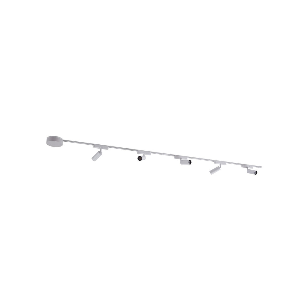 Montert Skinnesystem Lumaro 48V 5 LED-spotter dimbar CCT hvit i rom