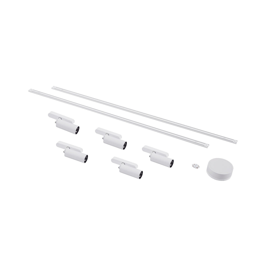 Skinnesystem Lumaro 48V 5 LED-spotter dimbar CCT hvit detalj av skinnesystem