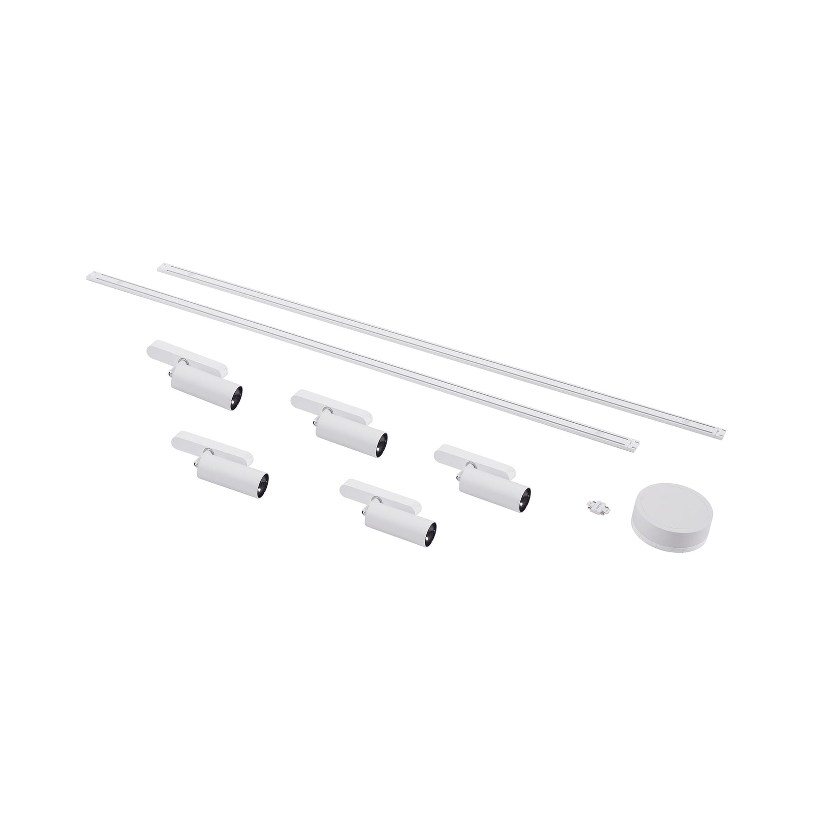 Skinnesystem Lumaro 48V 5 LED-spotter dimbar CCT hvit detalj av skinnesystem