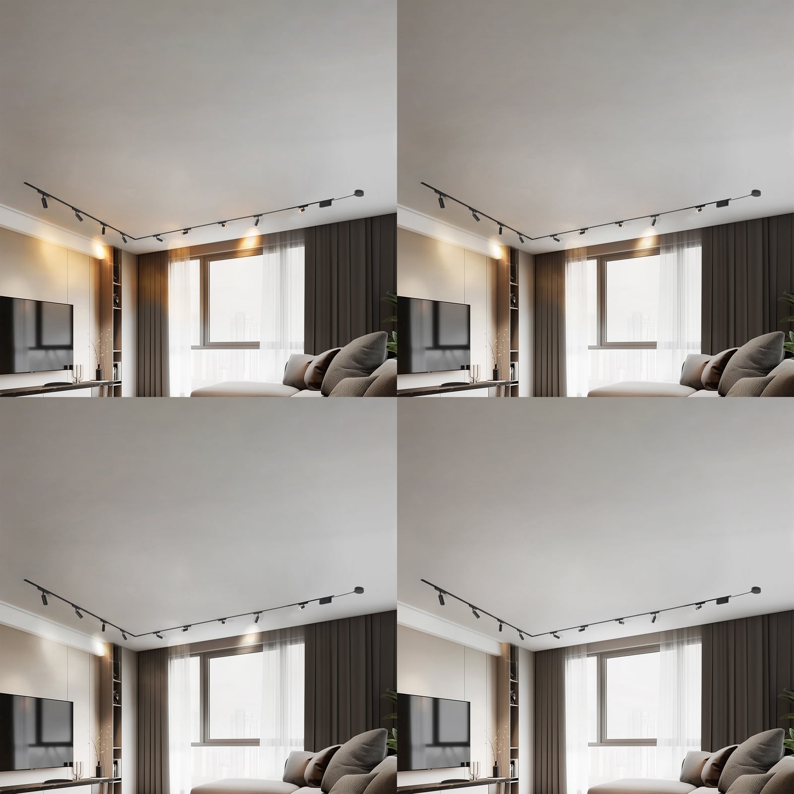 Skinnesystem Lumaro 48V 9 LED-spotter detalj av LED-spot