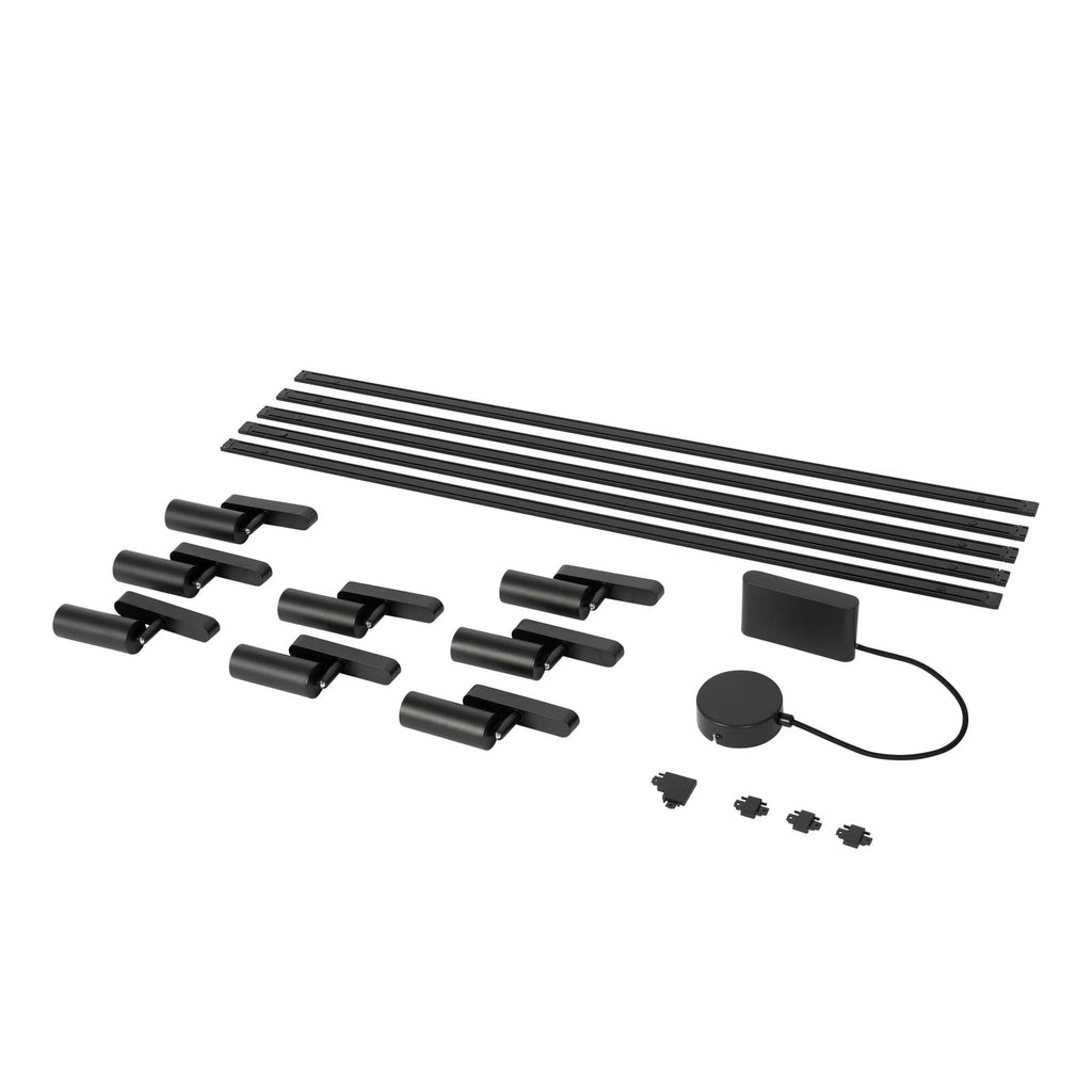 Skinnesystem Lumaro 48V 9 LED-spotter oversikt over komponenter