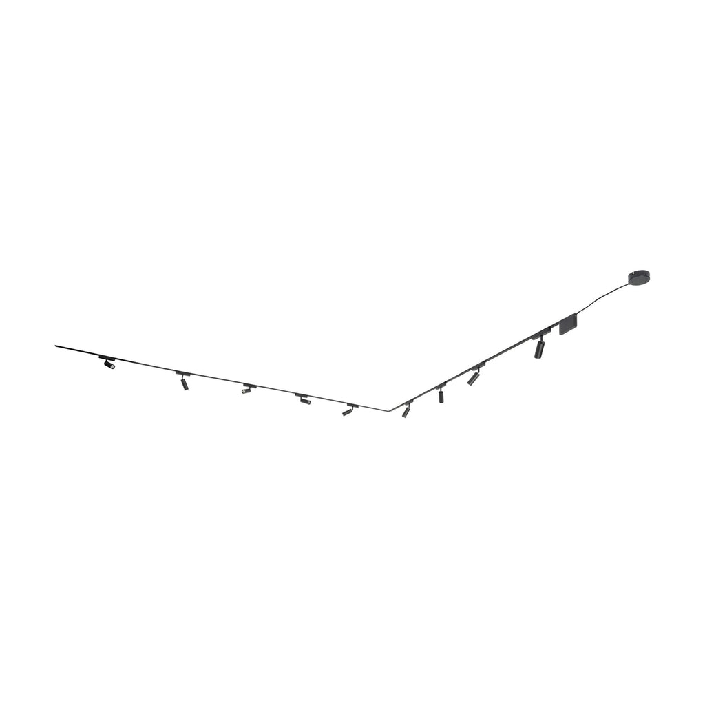 Skinnesystem Lumaro 48V 9 LED-spotter montert i rom