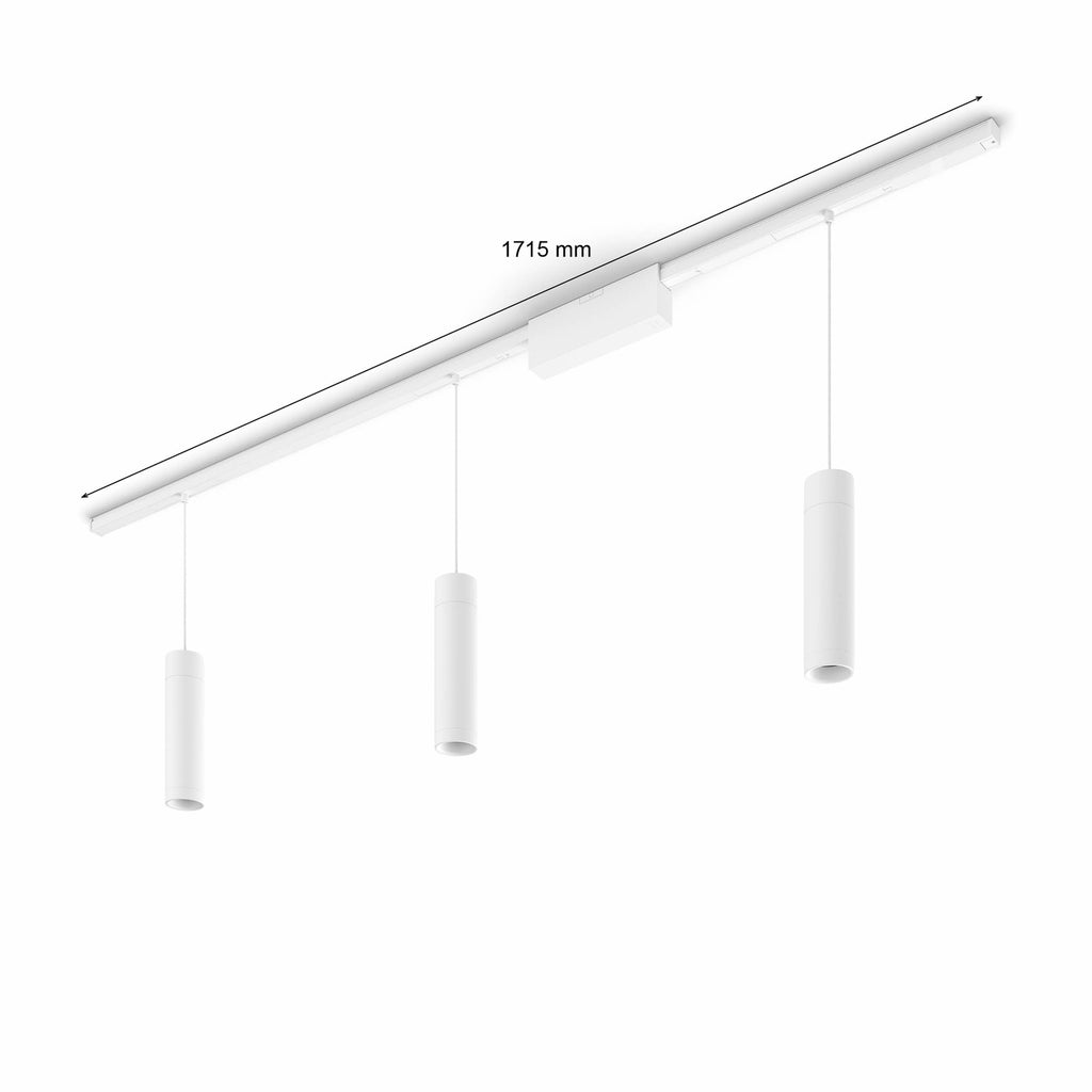 Skinnesystem Perifo 3 LED-pendler dimbar RGB hvit - Philips Hue montert i rom