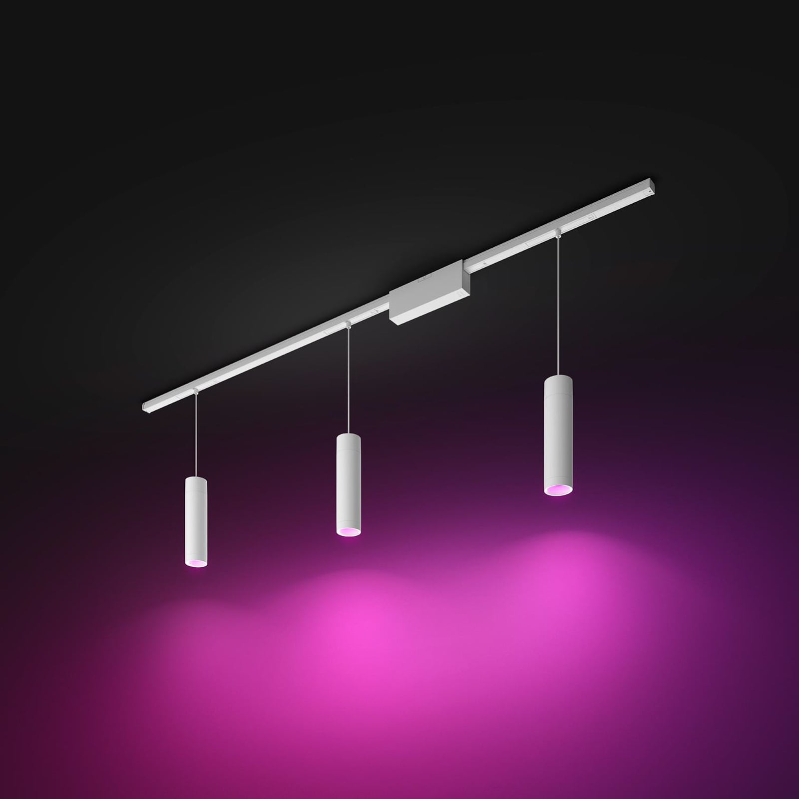 Skinnesystem Perifo 3 LED-pendler dimbar RGB hvit - Philips Hue med dimmer