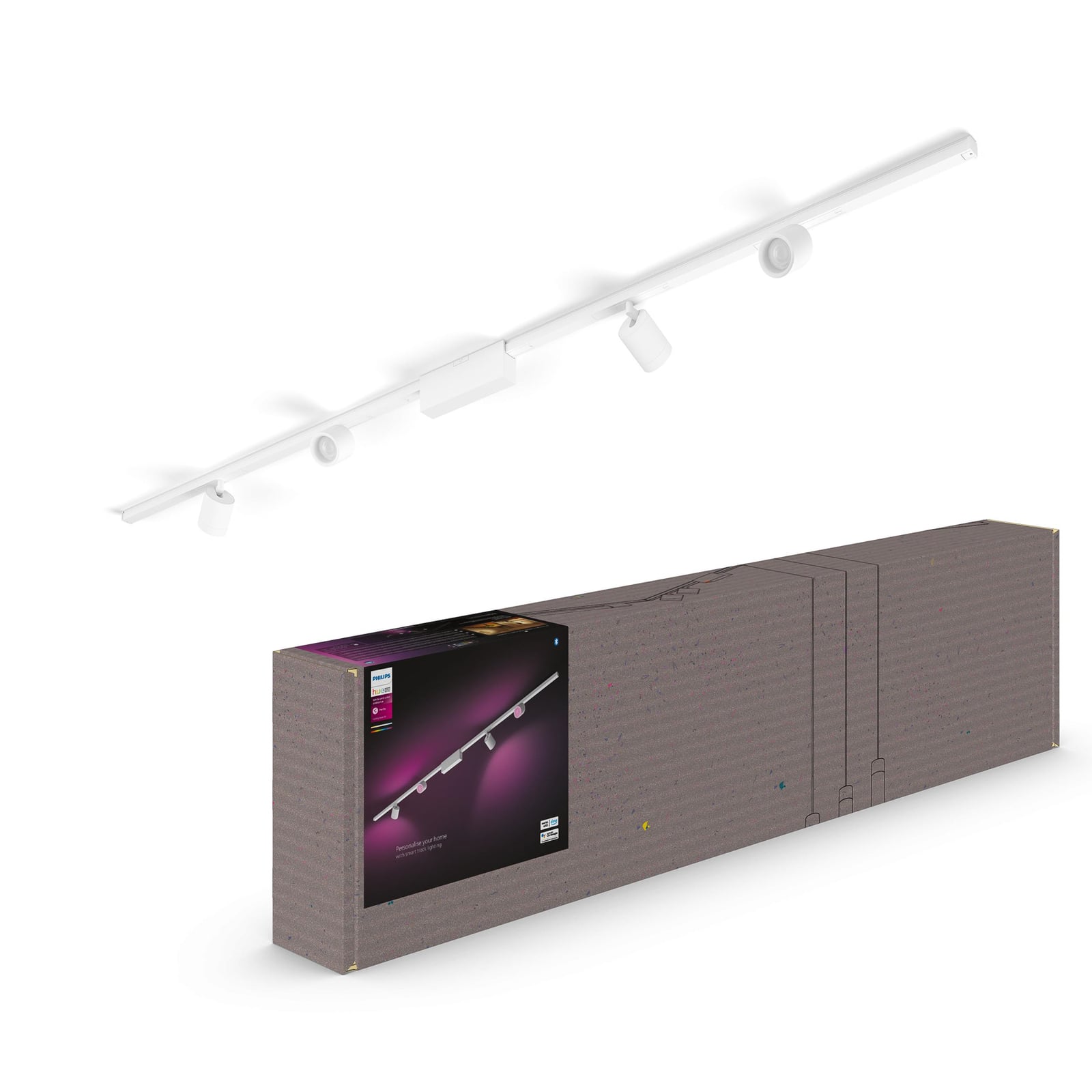 Montert Skinnesystem Perifo 4 LED-spotter hvit RGB dimbar - Philips Hue i rom