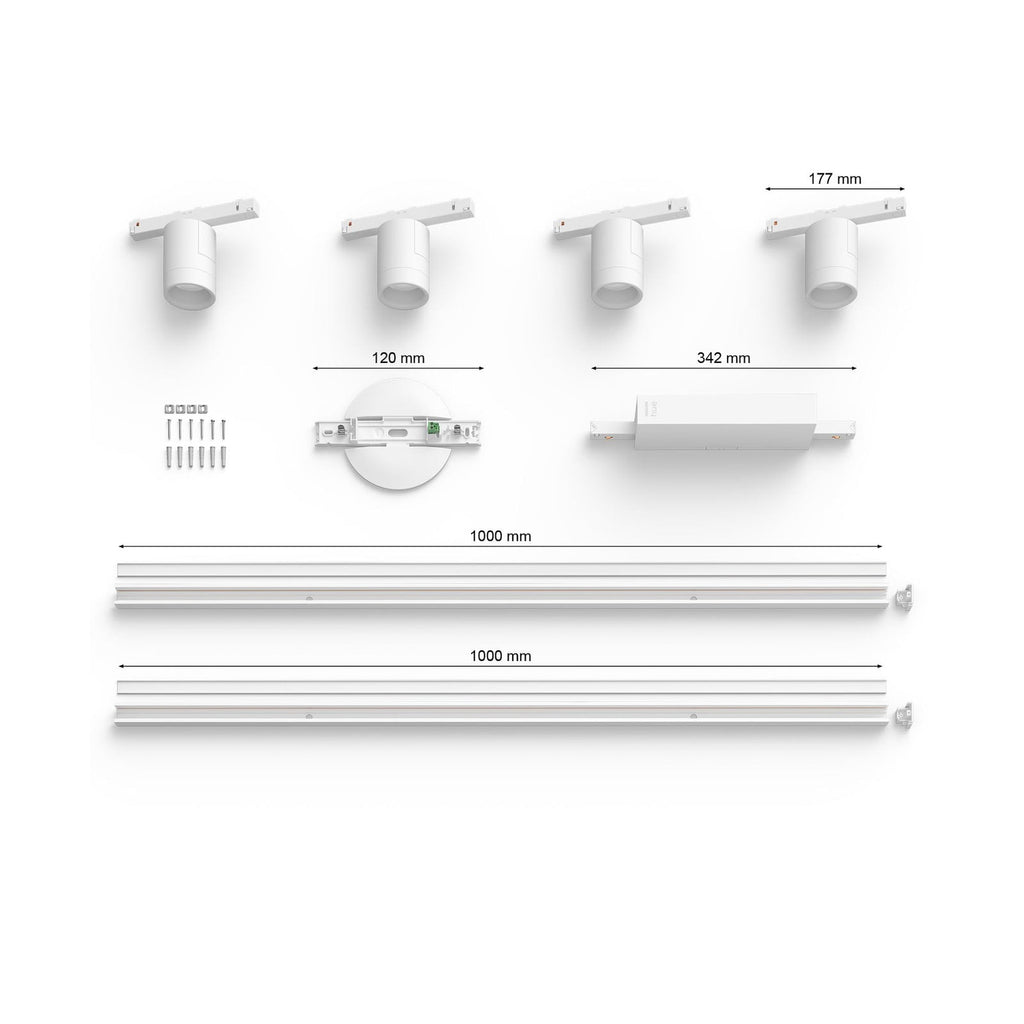 Sidebilde av Skinnesystem Perifo 4 LED-spotter hvit RGB dimbar - Philips Hue