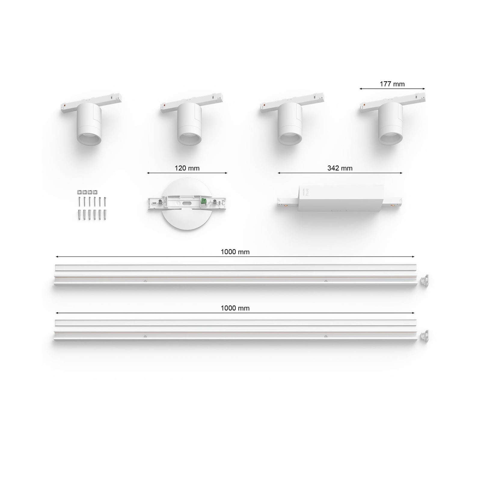 Sidebilde av Skinnesystem Perifo 4 LED-spotter hvit RGB dimbar - Philips Hue