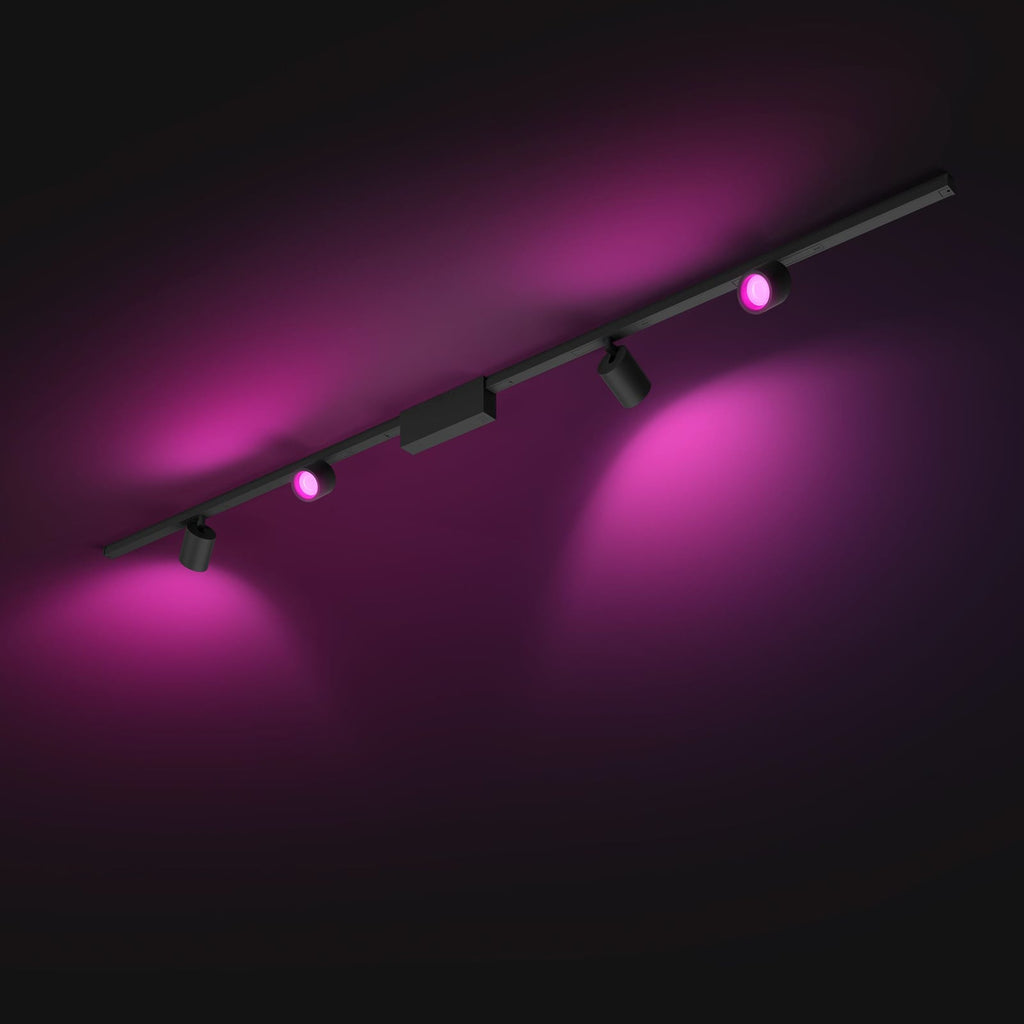 Skinnesystem Perifo 4x spot svart dimbar RGB - Philips Hue bakside