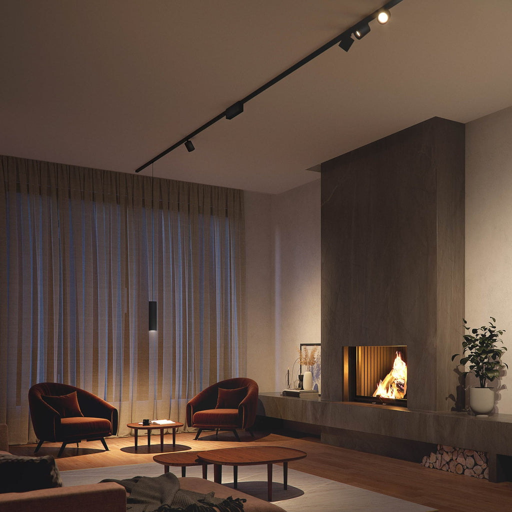 Skinnesystem Perifo 4x spot svart dimbar RGB - Philips Hue appstyring