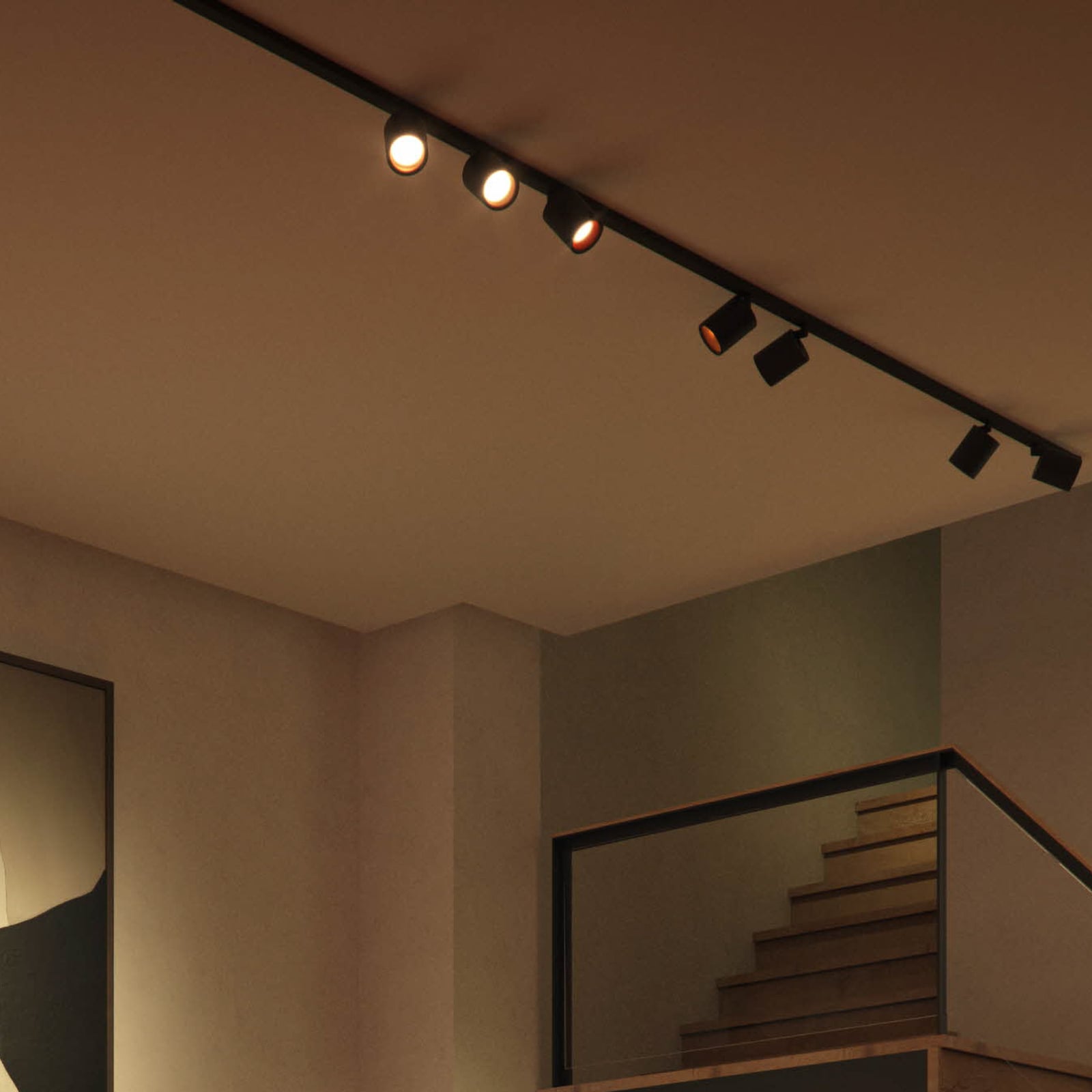 Skinnesystem Perifo 4x spot svart dimbar RGB - Philips Hue med fjernkontroll