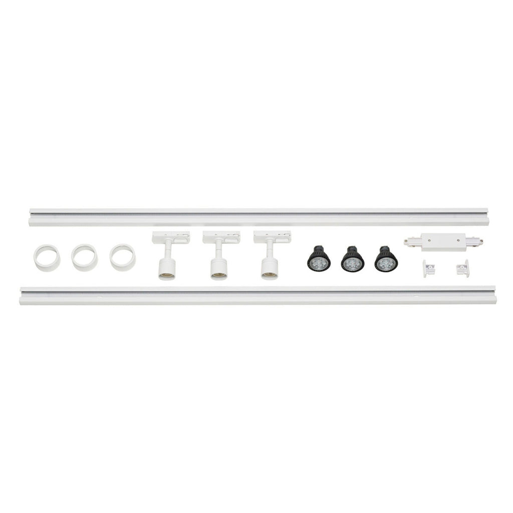 Skinnesystem Puri-Track 1-fase 3-lys GU10 LED hvit bakside
