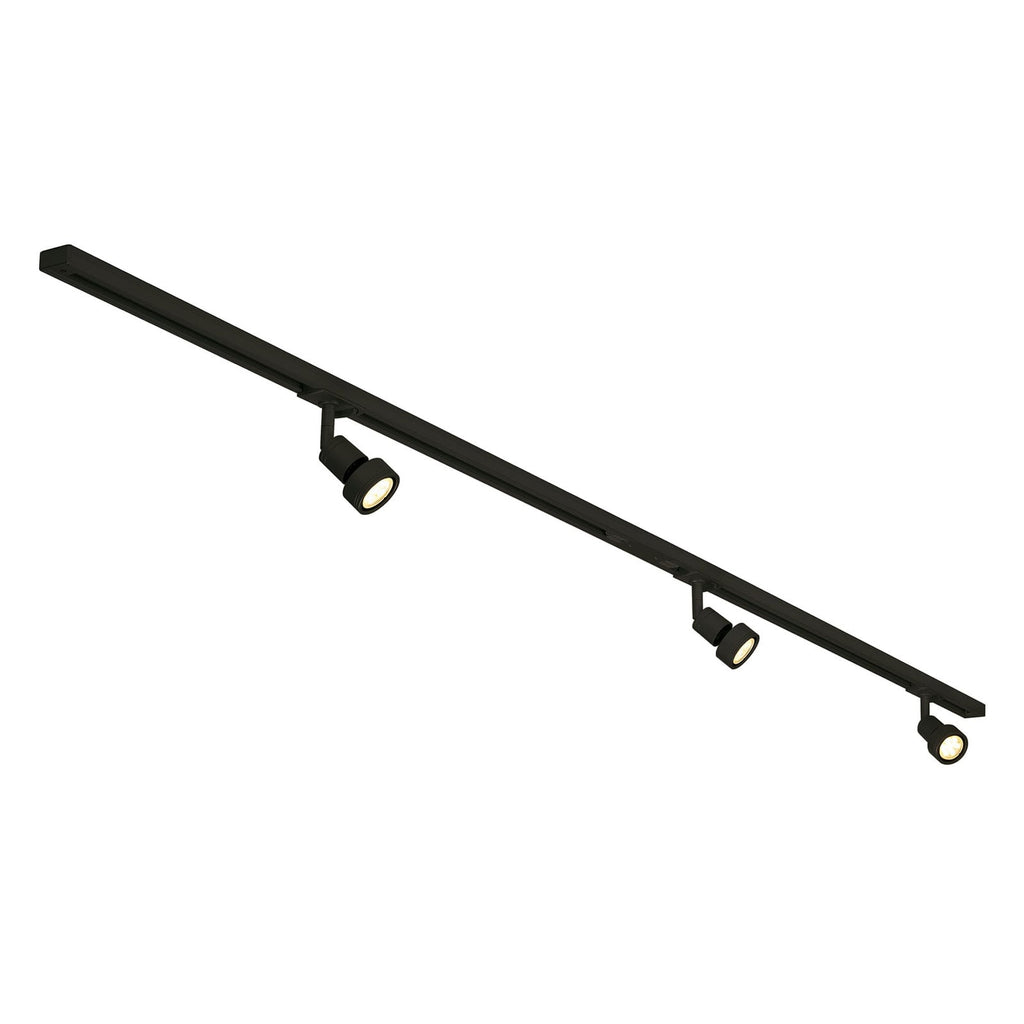 Skinnesystem Puri-Track 1-fase 3-lys GU10 LED svart forfra