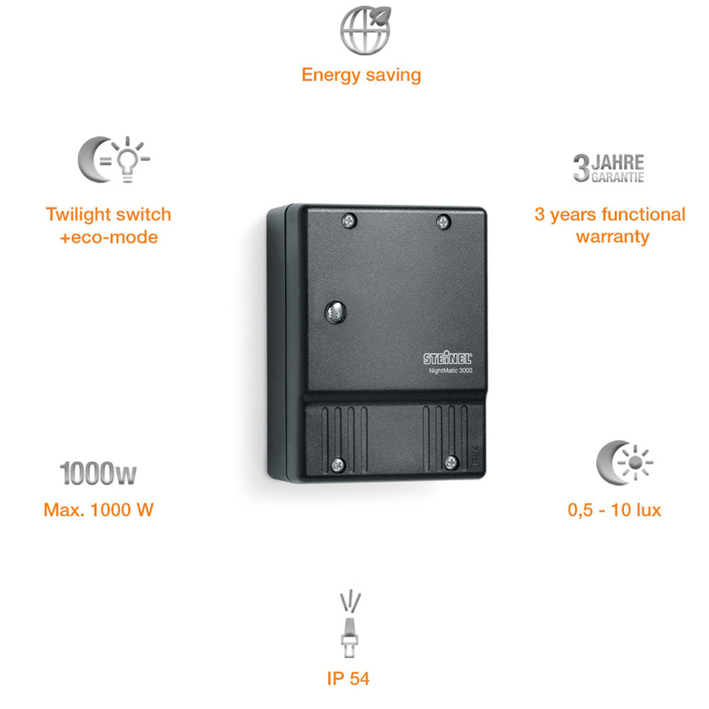 Detalj av Skumringssensor Nightmatic 3000 svart IP54