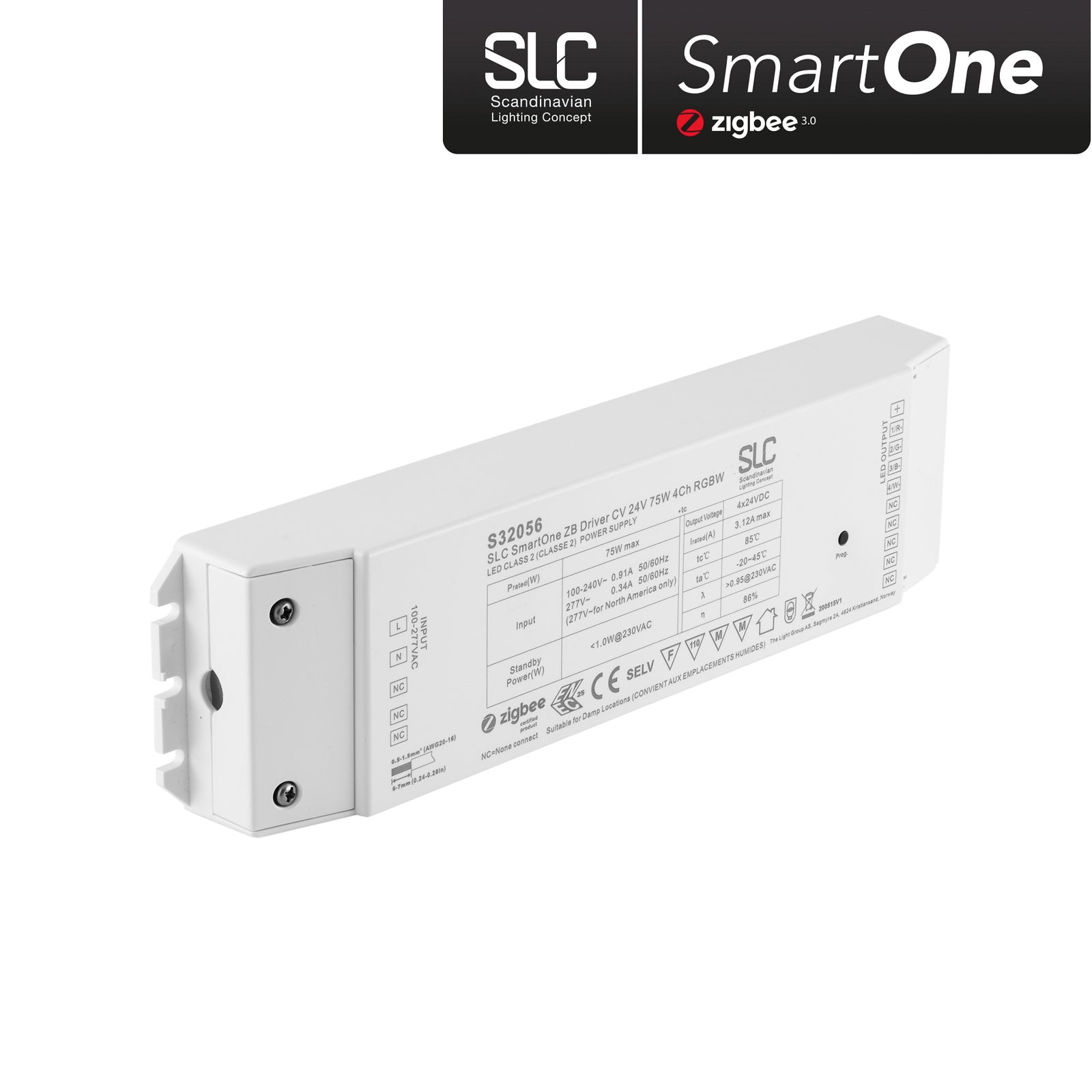 SLC SmartOne LED-driver Zigbee 24V 75W PWM RGBW dimbar bakside