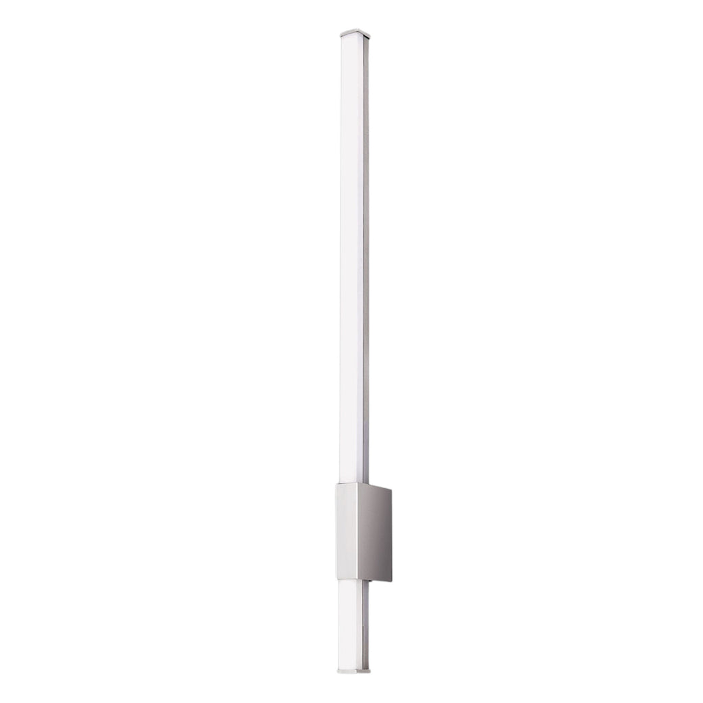Smal LED baderomsvegglampe Argo krom lyser på bad