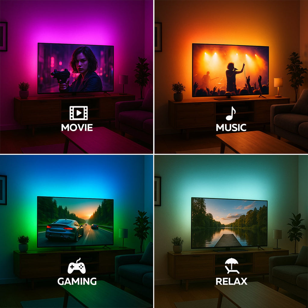 Smart HDMI Sync Box med koblinger sett bakfra