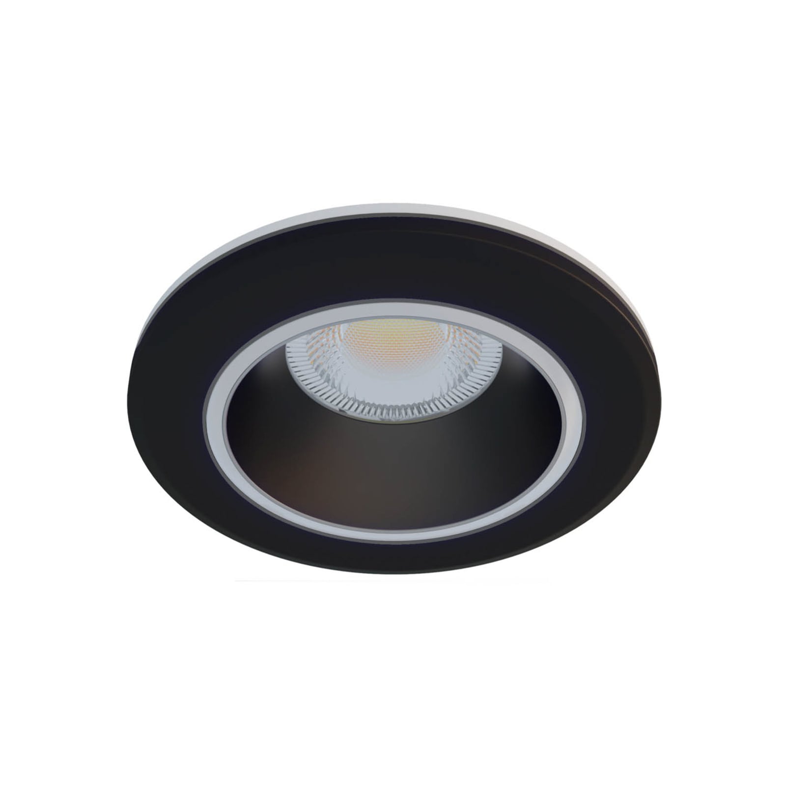 Smart innbyggingsspot Halo CCT RGB dimbar svart IP44 Calex forfra