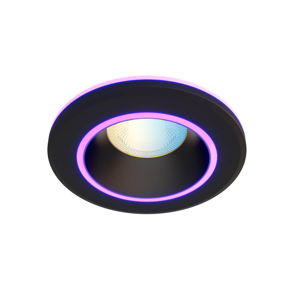 Smart innbyggingsspot Halo CCT RGB dimbar svart IP44 Calex bakside