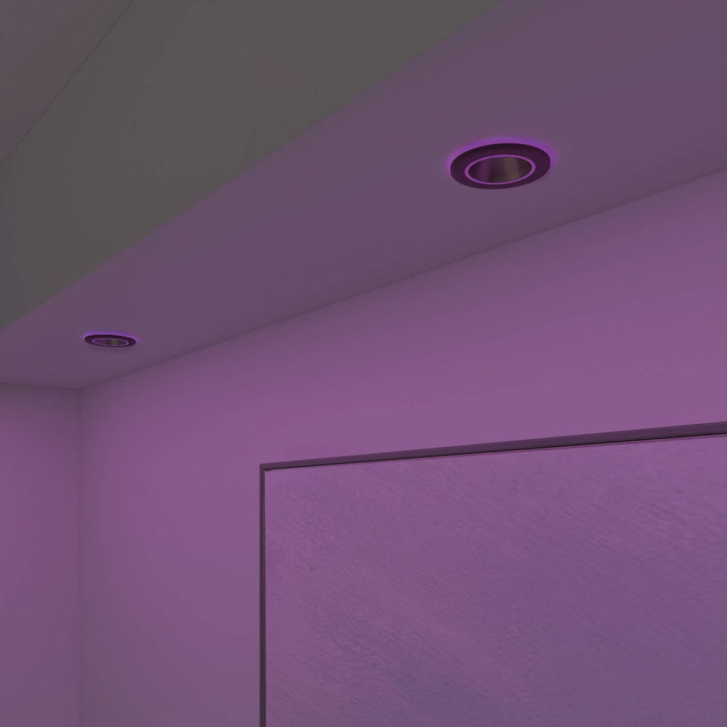 Smart innbyggingsspot Halo CCT RGB dimbar svart IP44 Calex lysmodus RGB farger