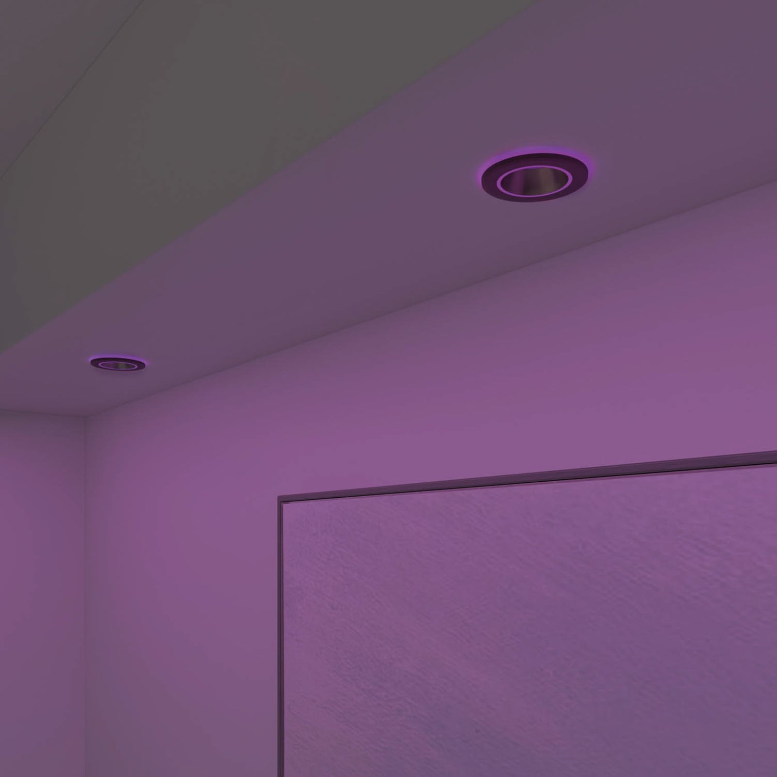 Smart innbyggingsspot Halo CCT RGB dimbar svart IP44 Calex lysmodus RGB farger