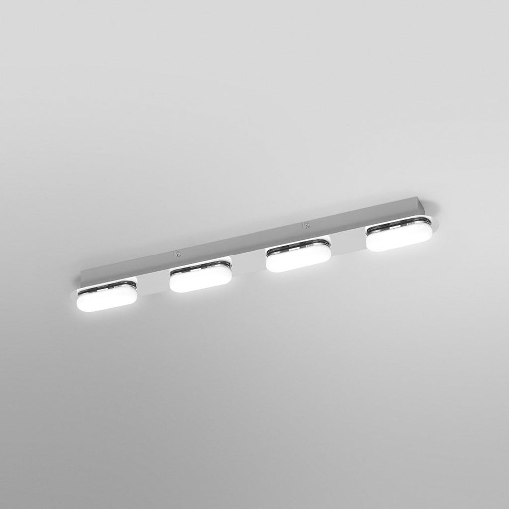 Smart LED-baderomslampe Orbis Wall Duplo 4-lys IP44 sølv forfra