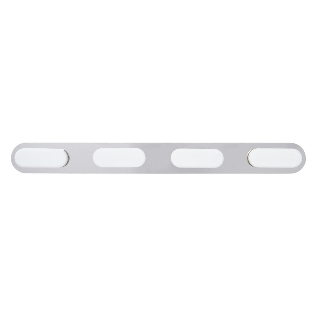 Smart LED-baderomslampe Orbis Wall Duplo 4-lys IP44 sølv montert på baderom