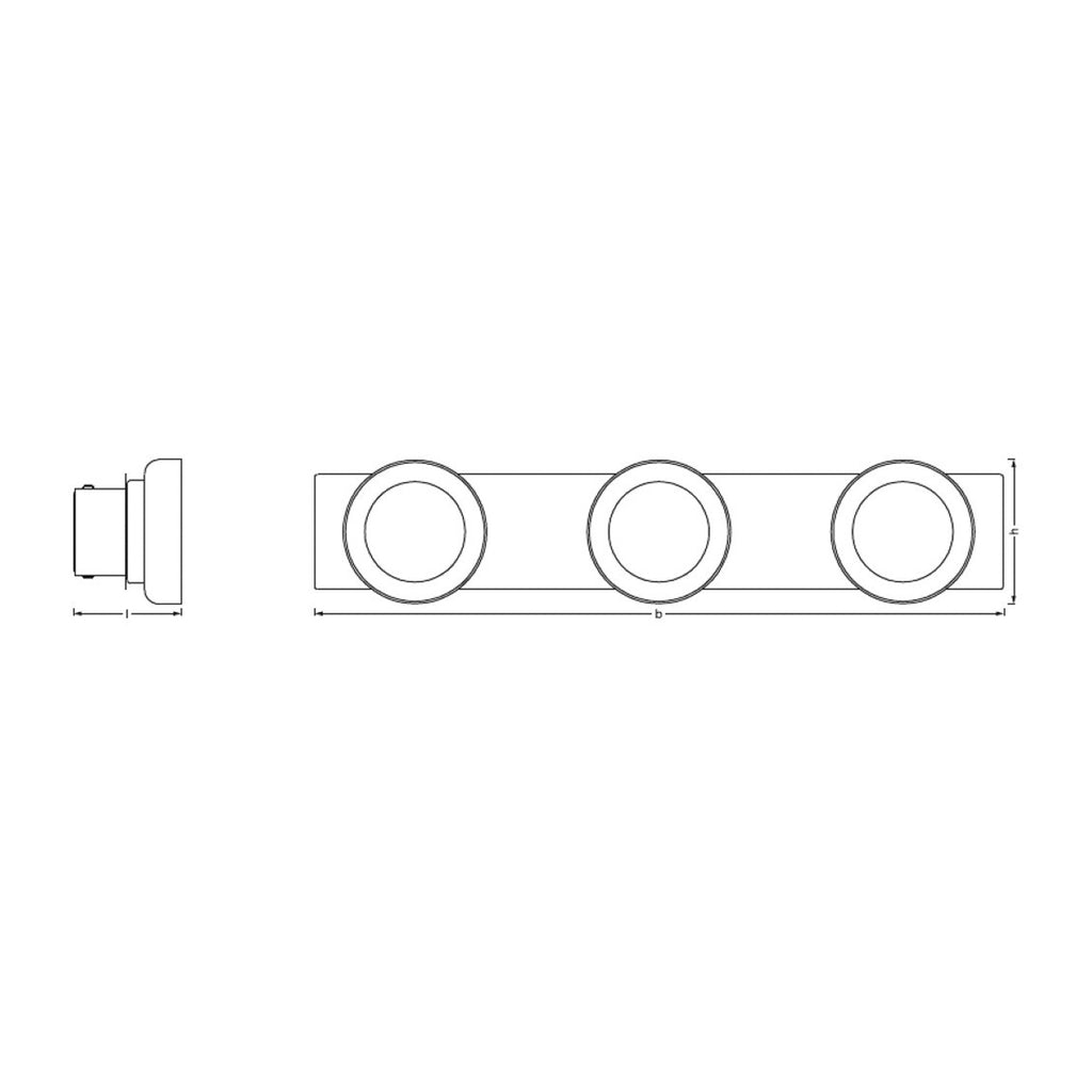 Smart LED-baderomslampe Orbis Wall Round 3-lys IP44 48 cm nærbilde av kontrollpanel