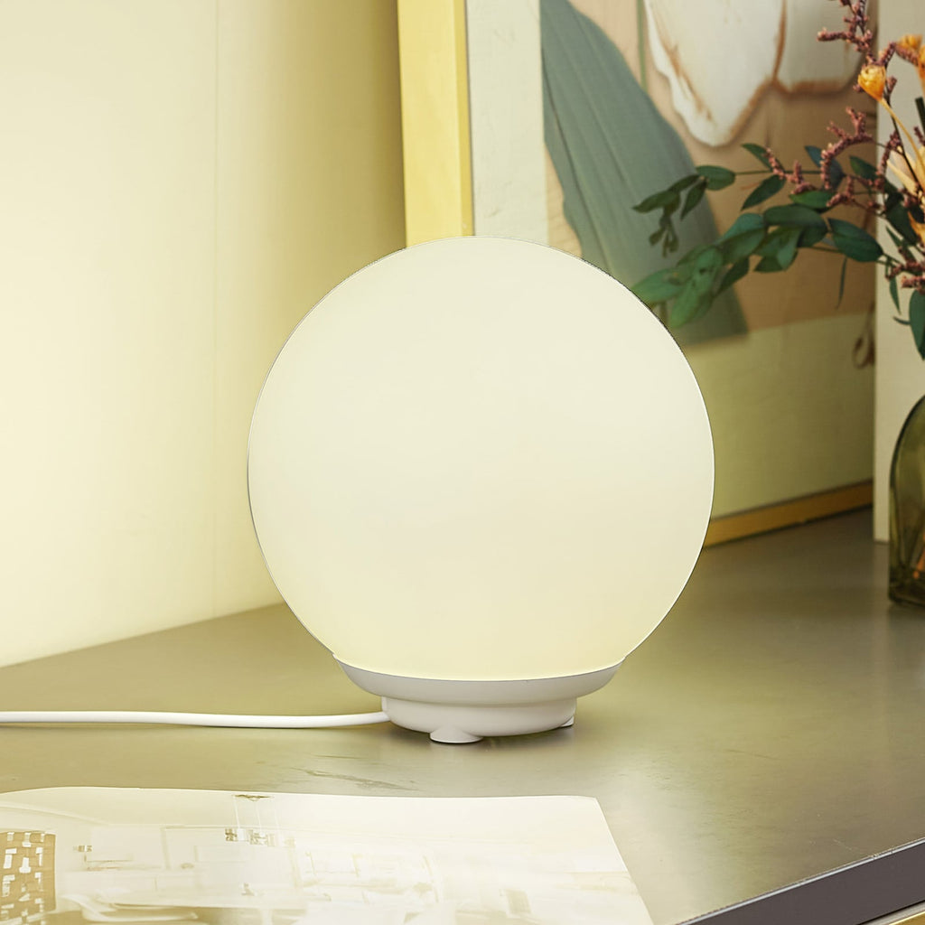 Smart LED-bordlampe Cosmia kuleform glass RGB dimbar forfra