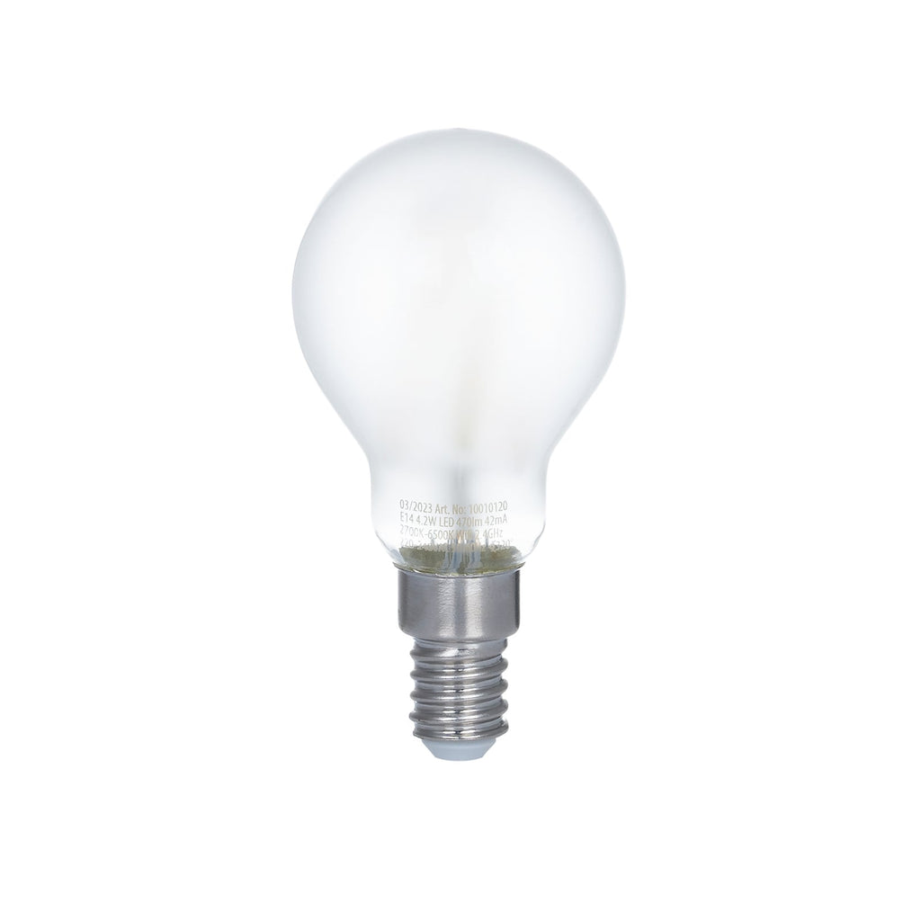 Smart LED-dråpepære E14 4,2W CCT dimbar matt WiFi Tuya - LUUMR bakside