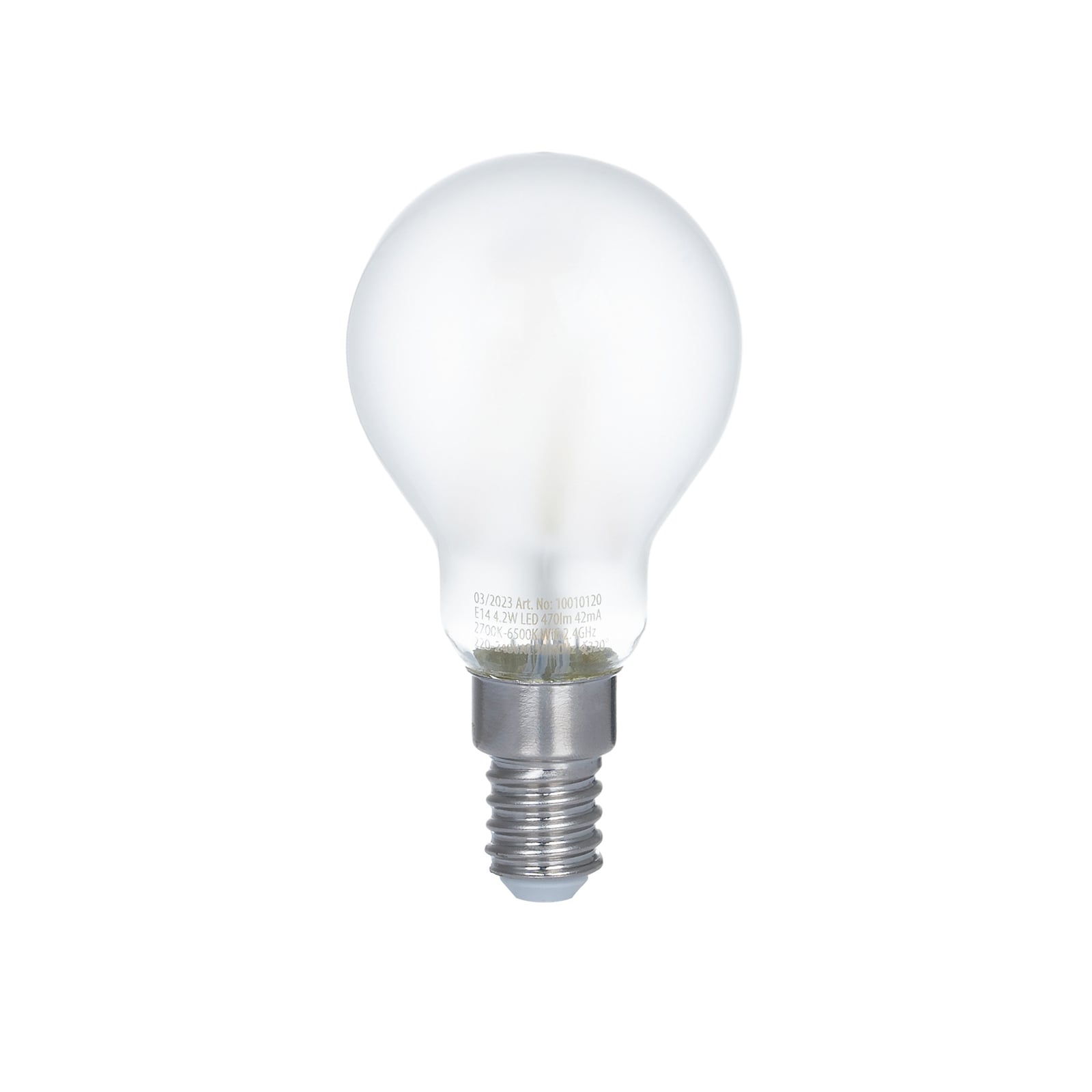 Smart LED-dråpepære E14 4,2W CCT dimbar matt WiFi Tuya - LUUMR bakside