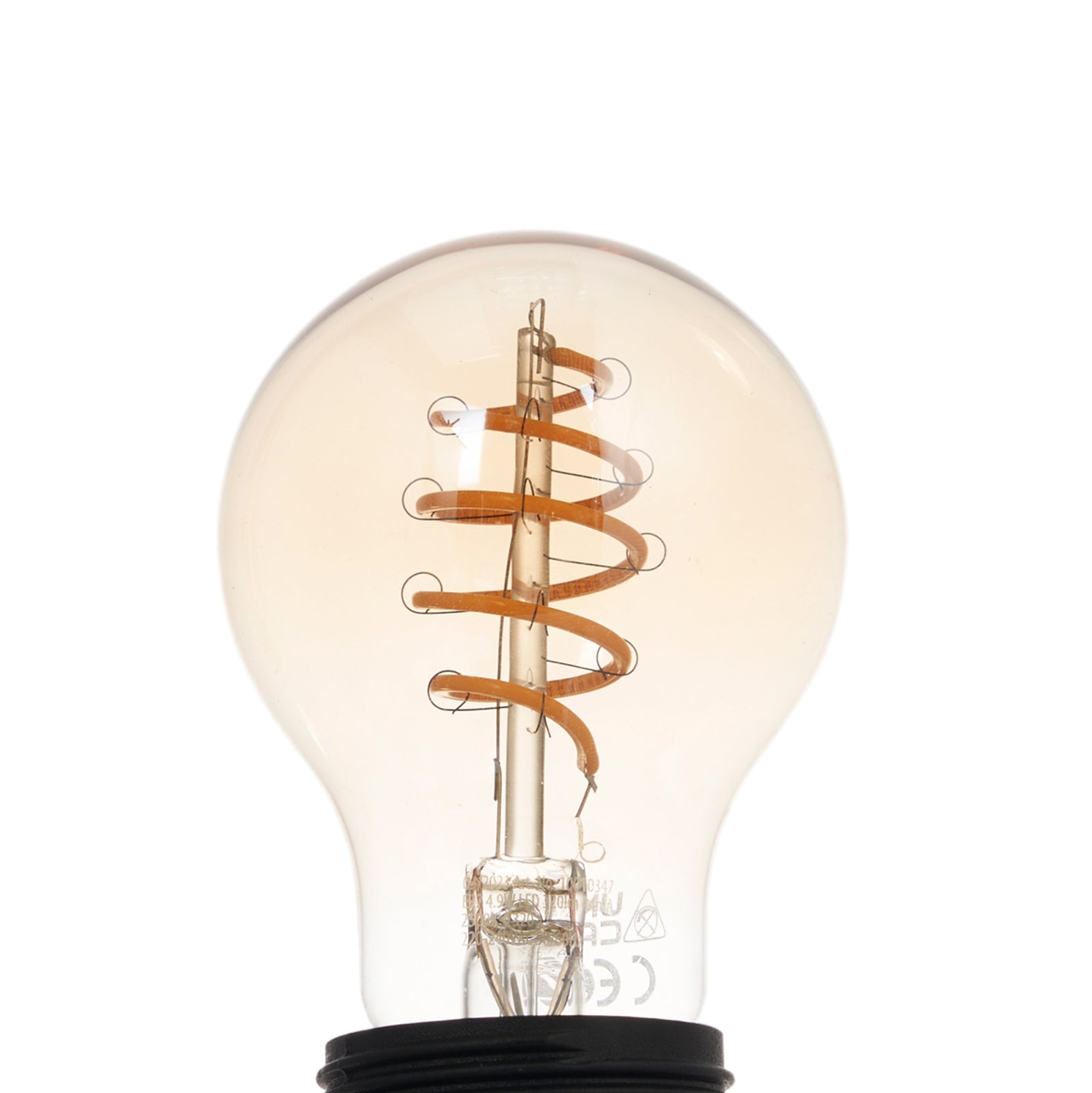 Nærbilde av filament i Smart LED filamentpære E27 A60 4,9W dimbar amber Zigbee - LUUMR