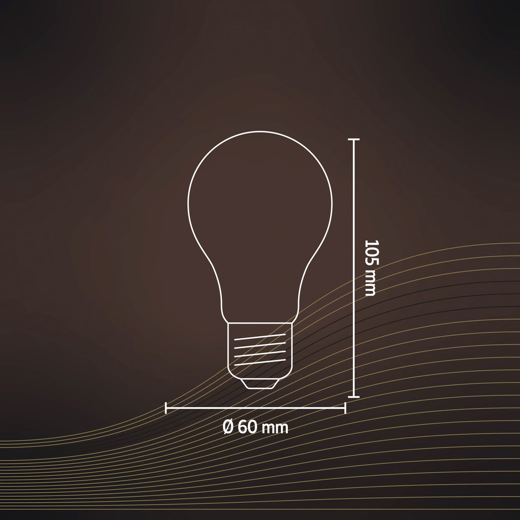 Smart LED filamentpære E27 A60 7W CCT dimbar klar WiFi - Calex montert i lampe