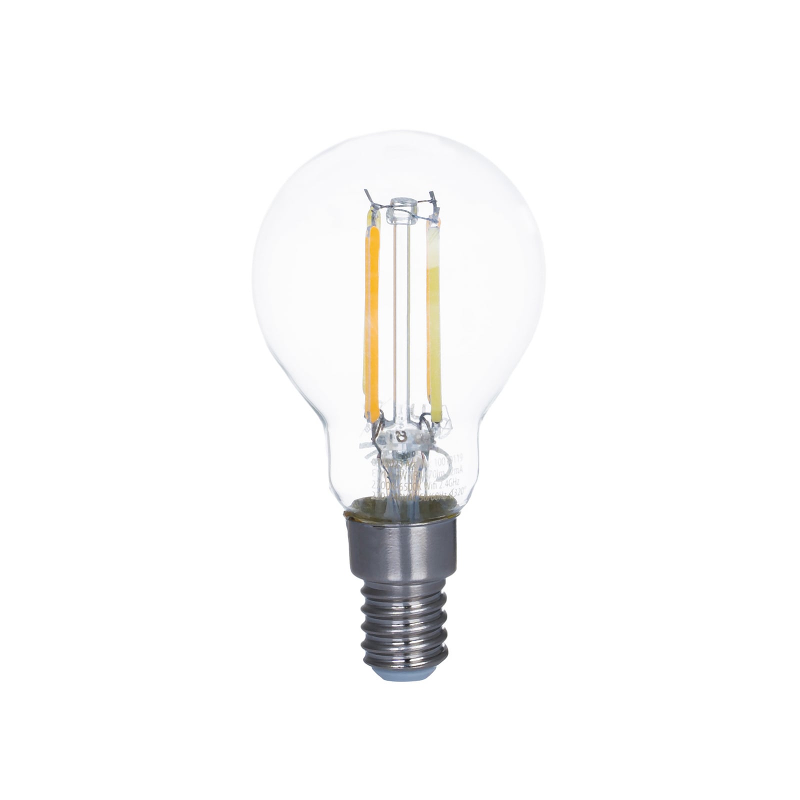 Smart LED filamentpære E14 4,2W CCT dimbar klar Tuya - LUUMR bakside