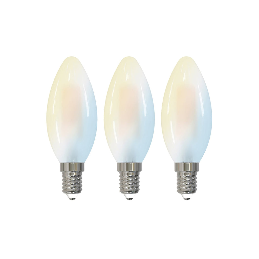 Smart LED filamentpære E14 kronelysform 4,2W CCT 3-pk forfra
