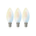 Smart LED filamentpære E14 kronelysform 4,2W CCT 3-pk forfra
