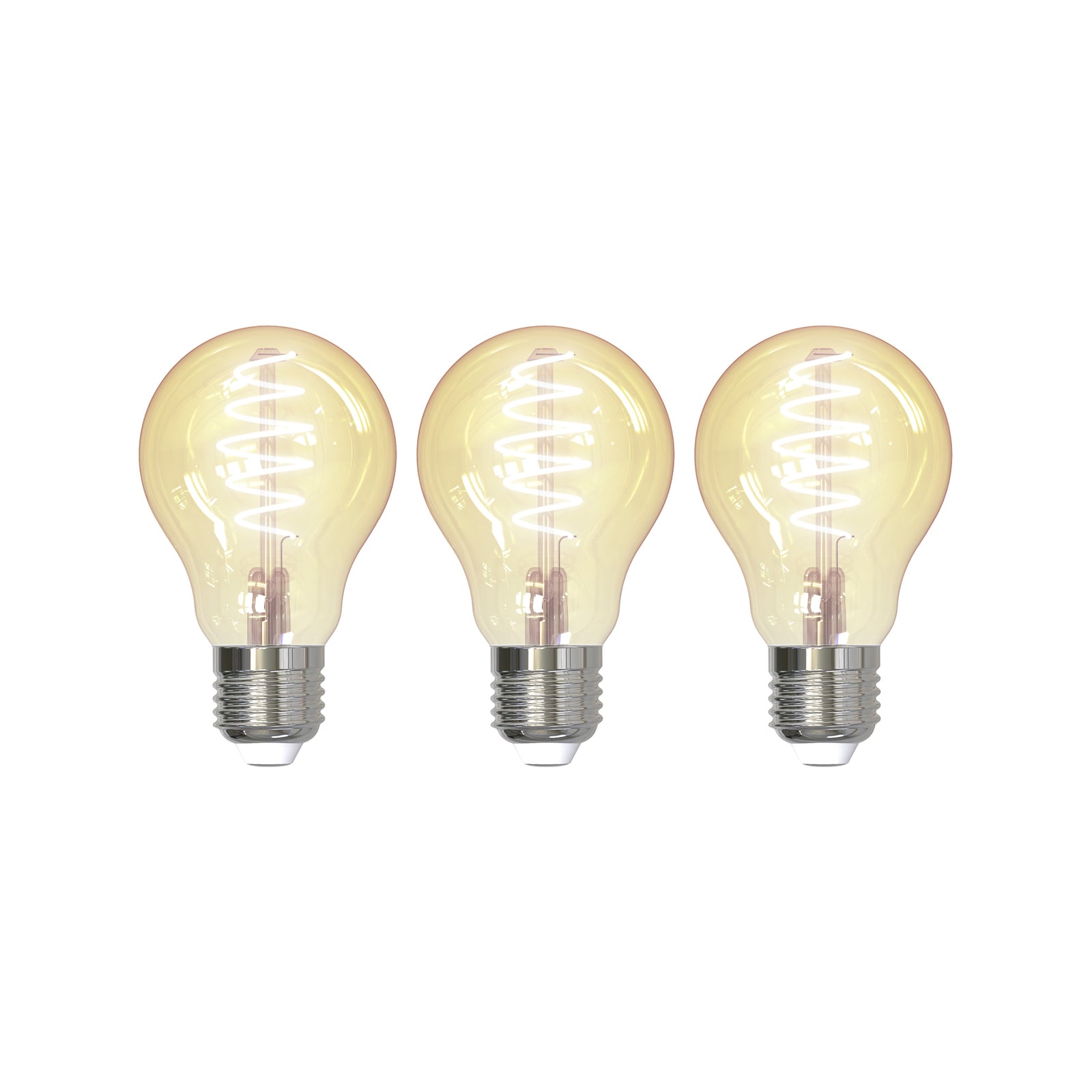 Smart LED filamentpære E27 4,9W Zigbee Philips Hue amber 3-pk forfra