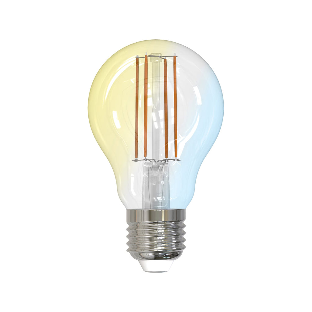 Smart LED filamentpære E27 7W CCT dimbar klar Zigbee Hue LUUMR forfra