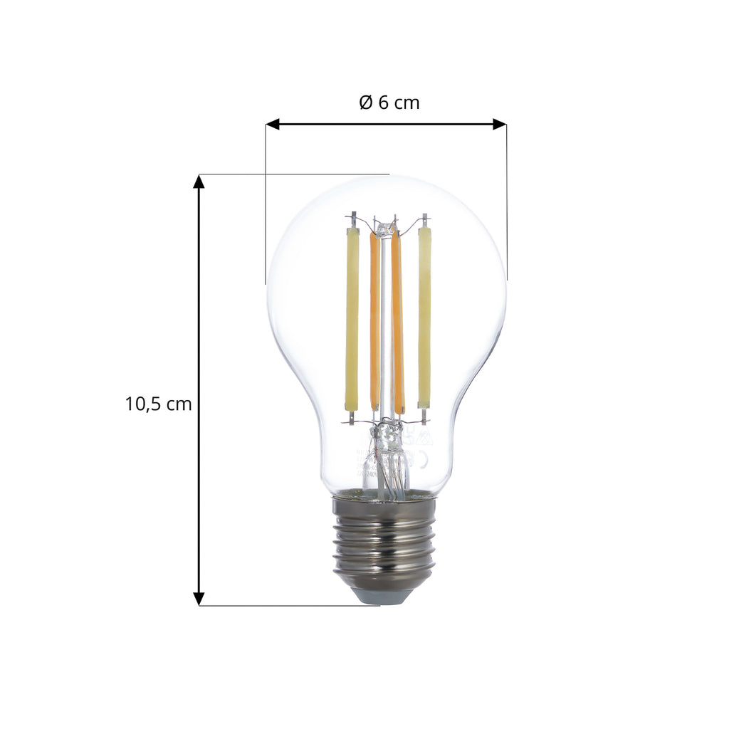 Smart LED filamentpære E27 7W CCT dimbar ZigBee 3-pk klar montert