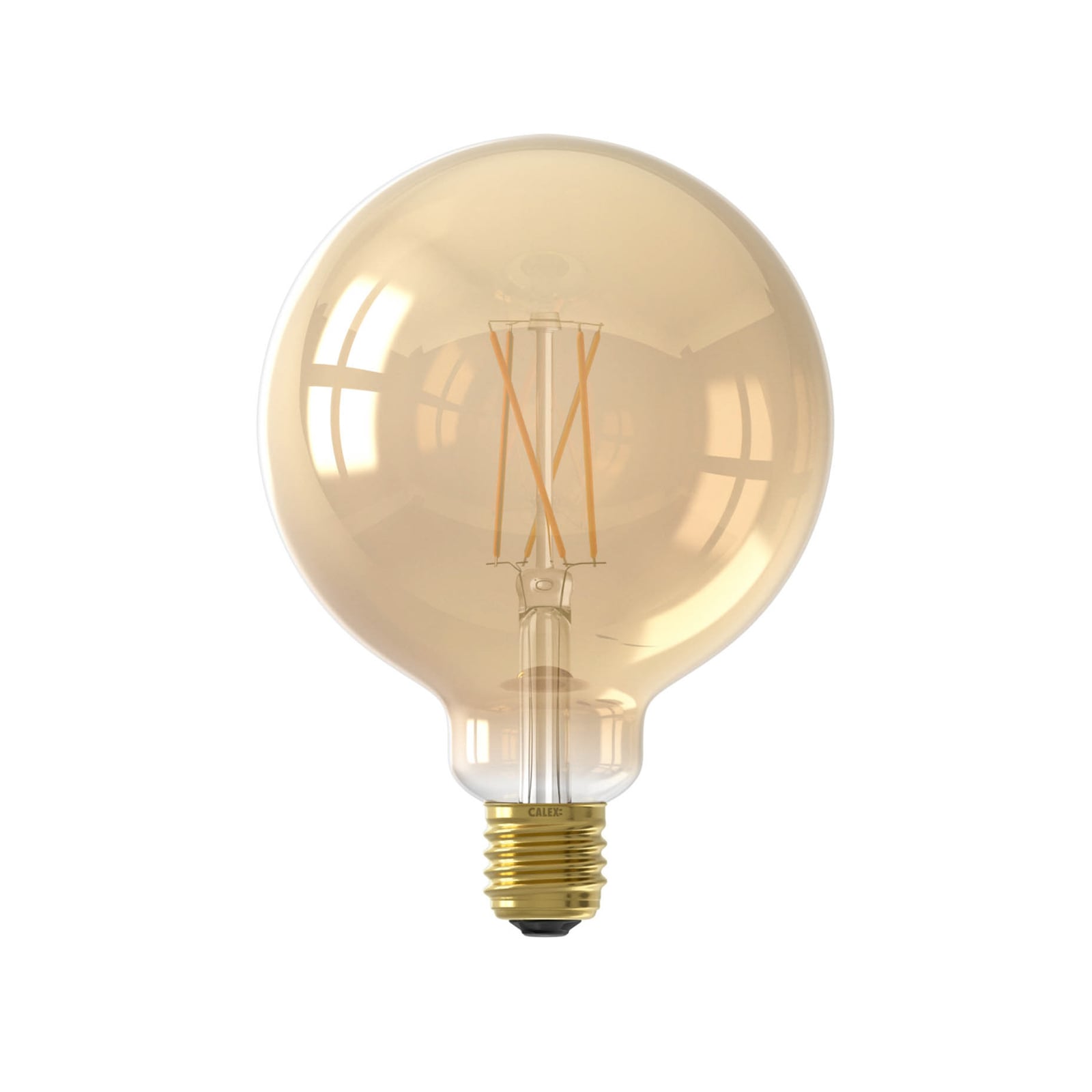 Smart LED filamentpære E27 7W G125 gull fra Calex bakside