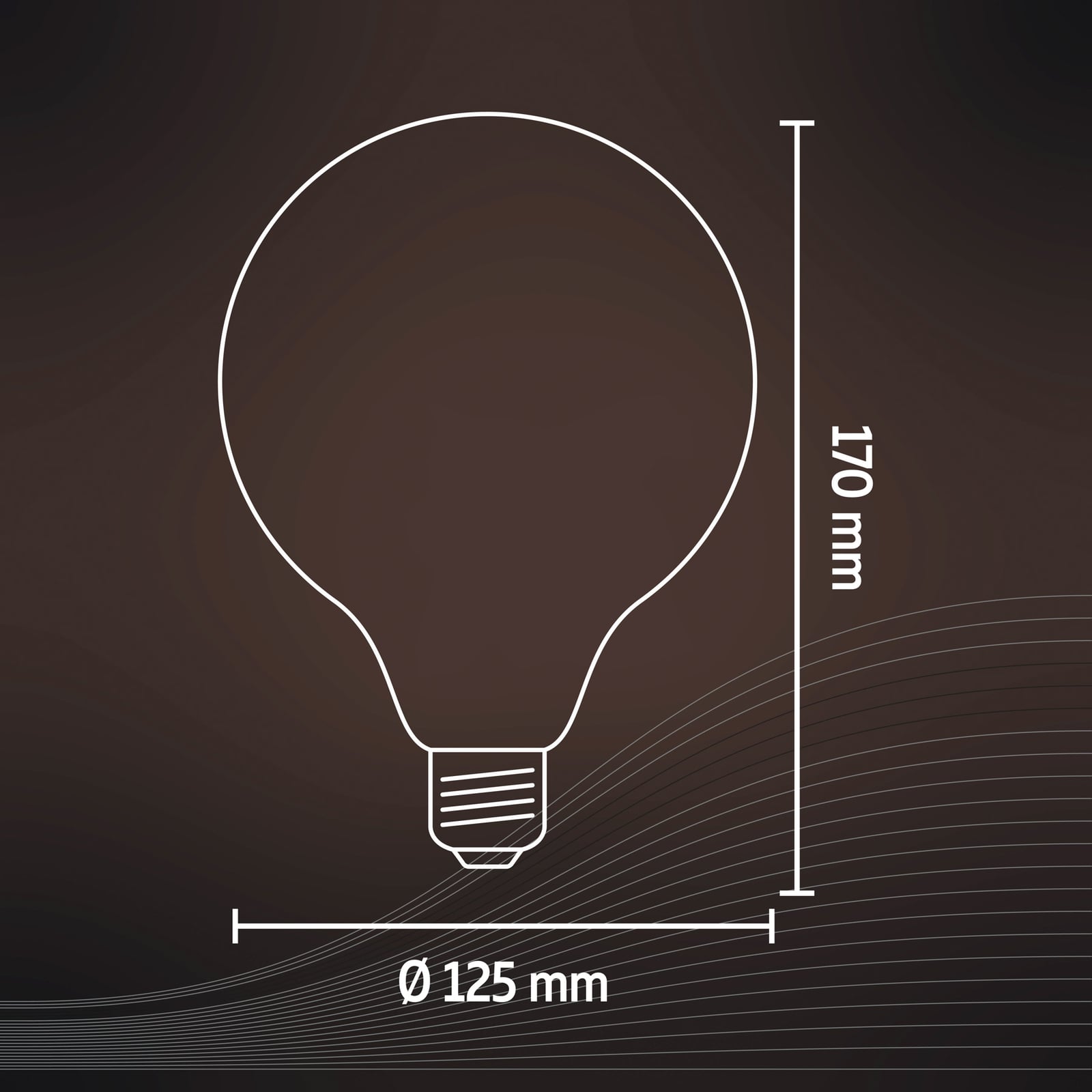 Detalj av Smart LED filamentpære E27 7W G125 gull Calex