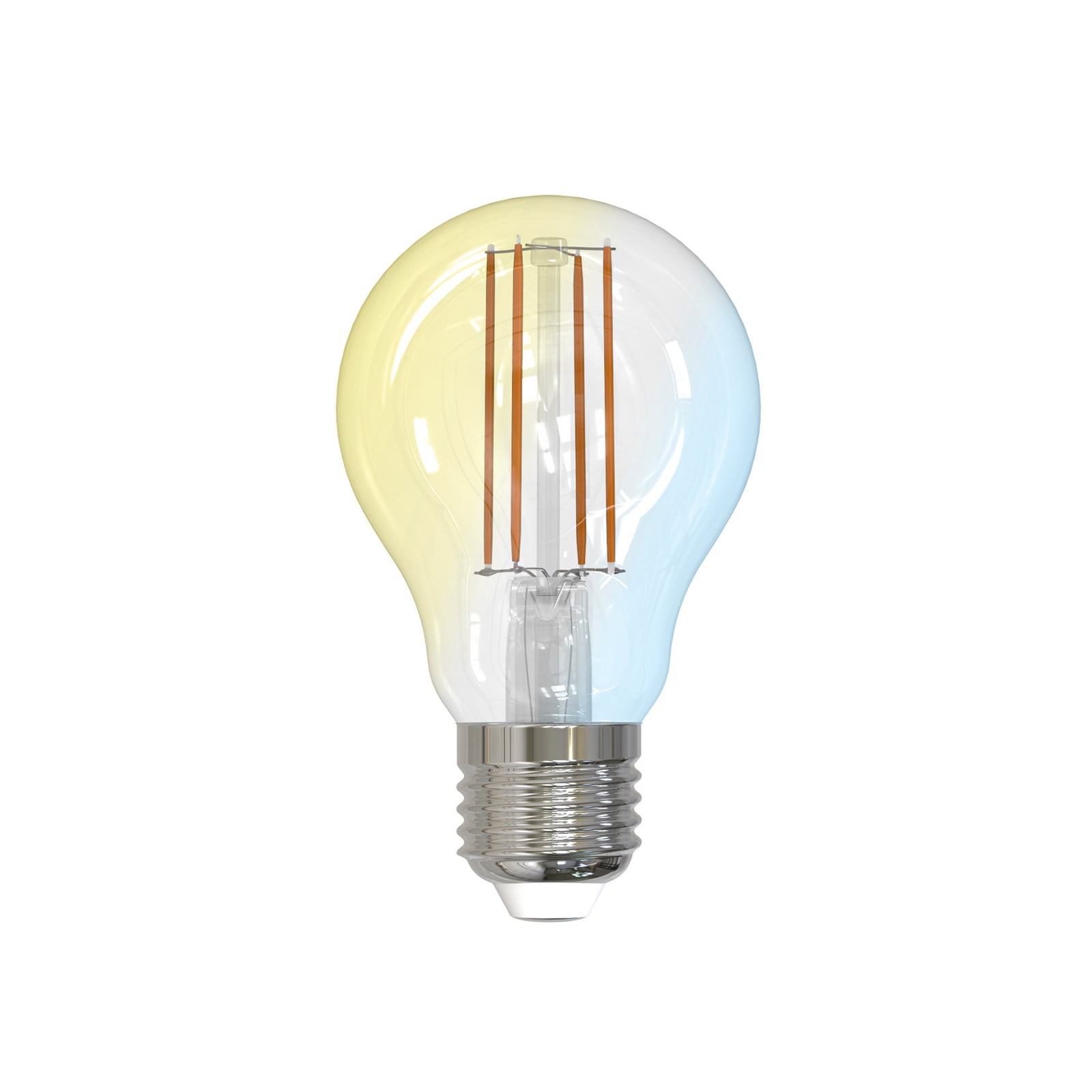 Smart LED filamentpære E27 7W CCT dimbar klar WiFi Tuya LUUMR forfra