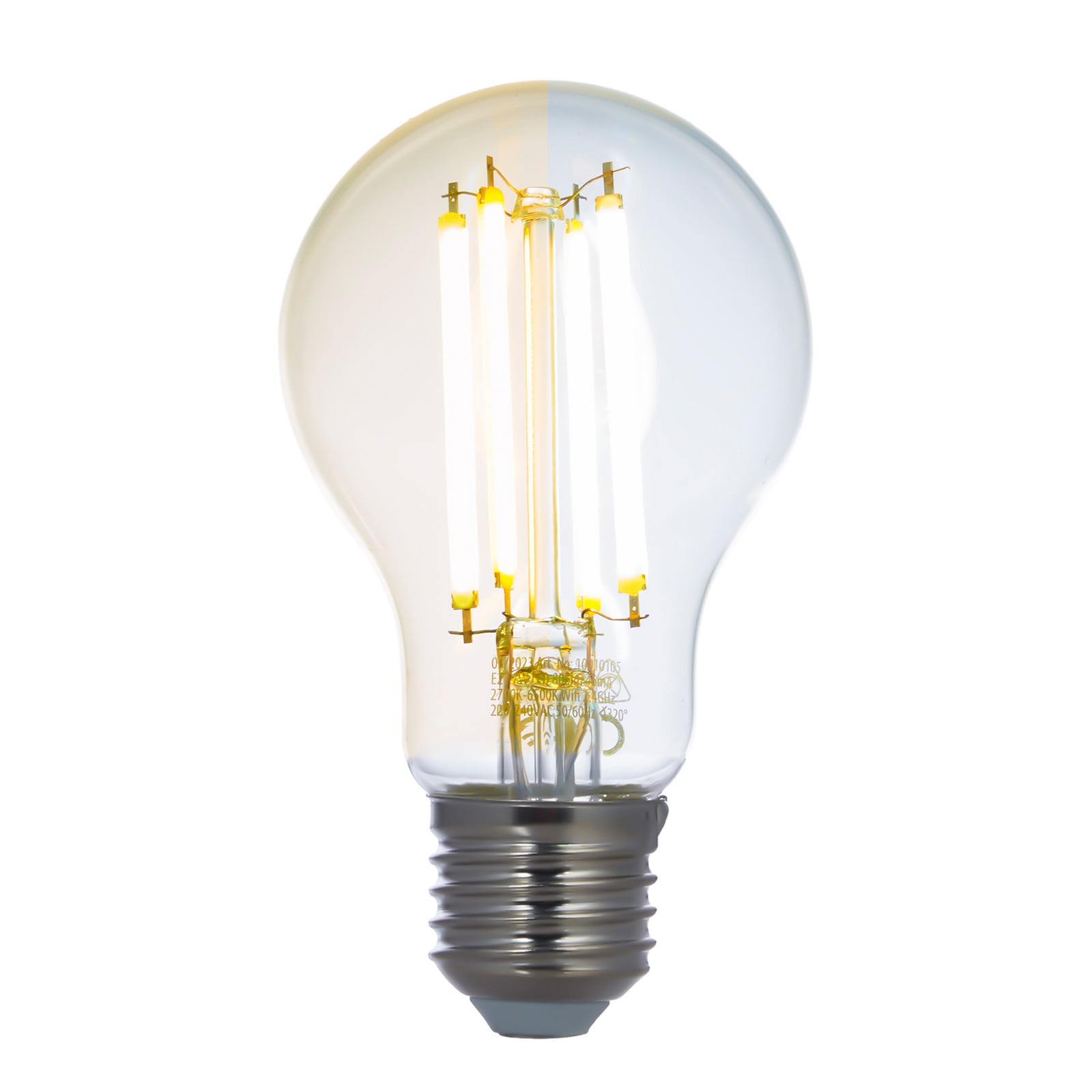 Smart LED filamentpære E27 7W CCT dimbar klar WiFi Tuya LUUMR bakside