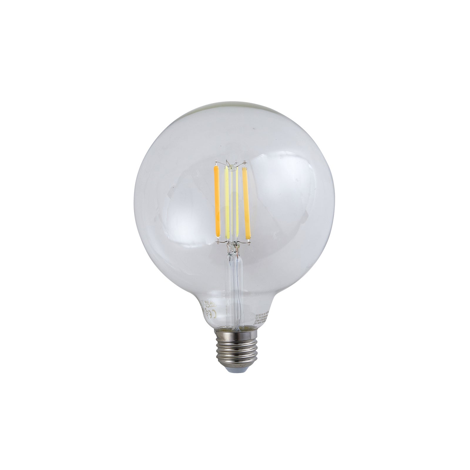 Smart LED filamentpære E27 G125 globe 7W CCT dimbar klar LUUMR bakside