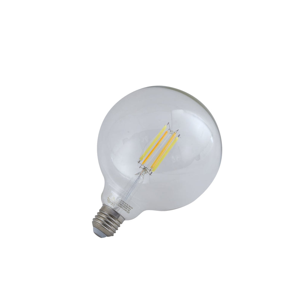 Smart LED filamentpære E27 G125 globe 7W CCT dimbar klar LUUMR side